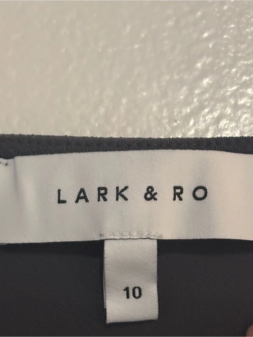 Lark & Ro Twist-Front V-Neck Charcoal Sheath Dress, size 10